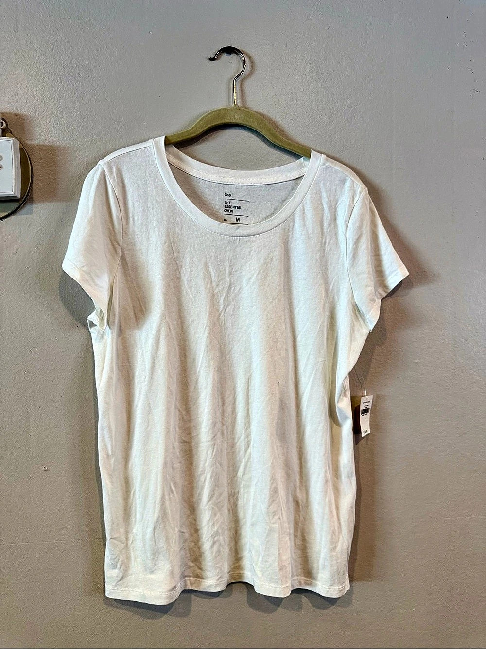 Gap The Essential Crew Short Sleeve Cotton Tee White Size Medium NWT